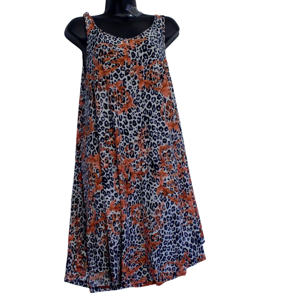 Isla Bonita‎ Leopard Baroque Print Sleeveless Midi Dress One Size New